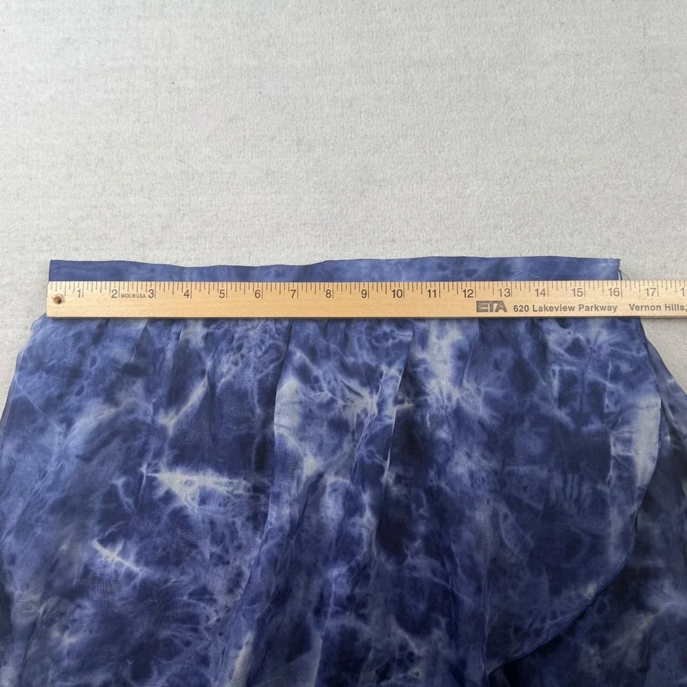 Charlotte‎ Russe shirt Blue Tie Dye High-Low Chiffon XL ethereal hippie flowy